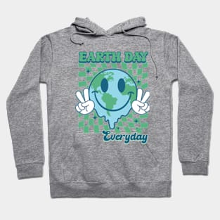 Earth Day Everyday Smile Face Hippie 54th Earth Day Anniversary Hoodie